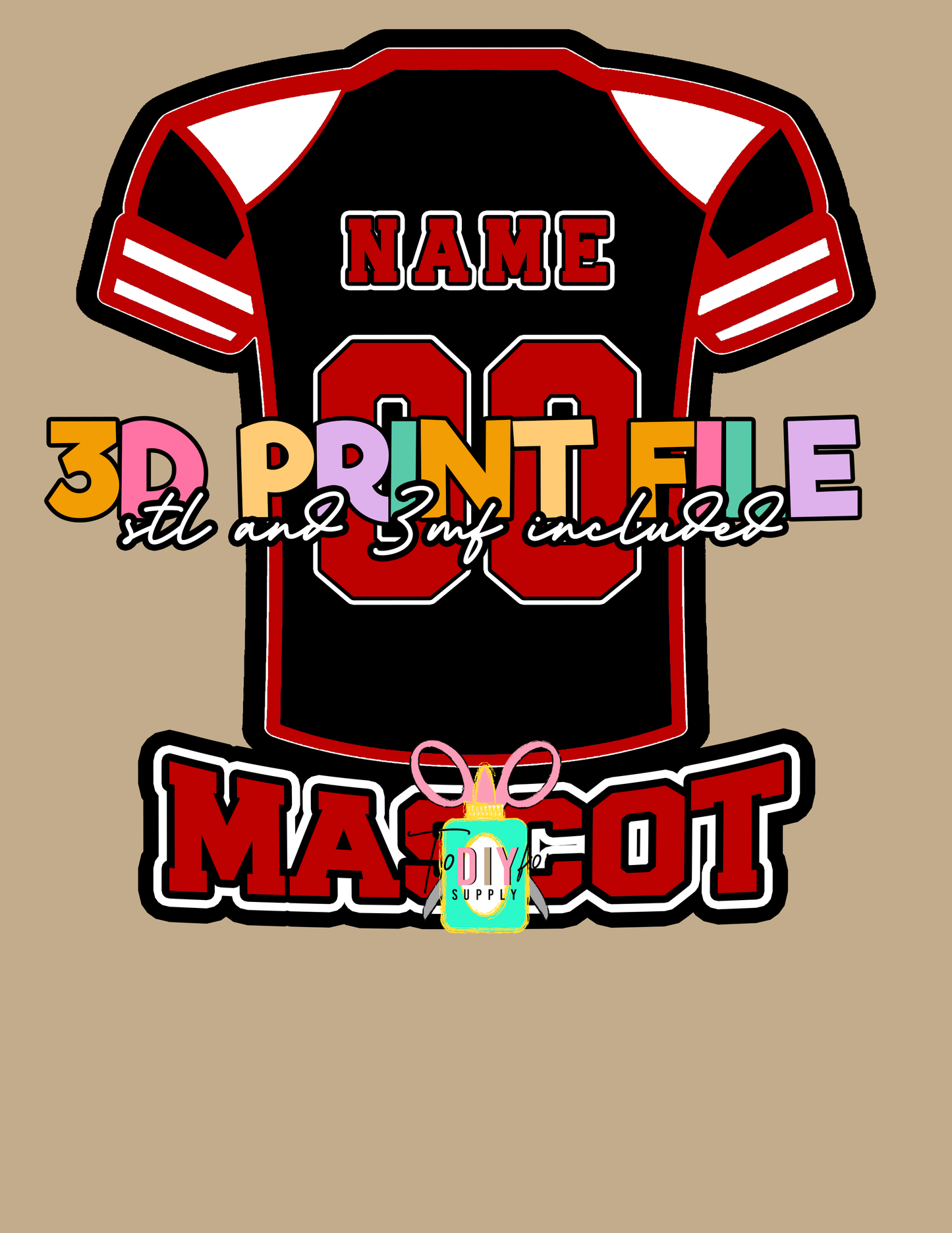 Customized Jersey STL File - DIGITAL FILE – NO PHYSICAL ITEM