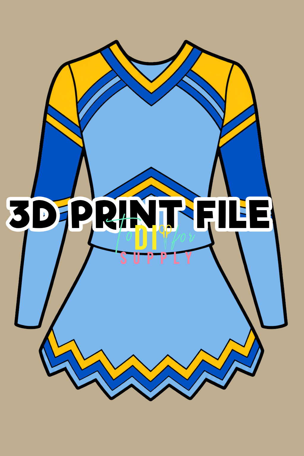 Pleated Cheer Uniform STL (Editable)