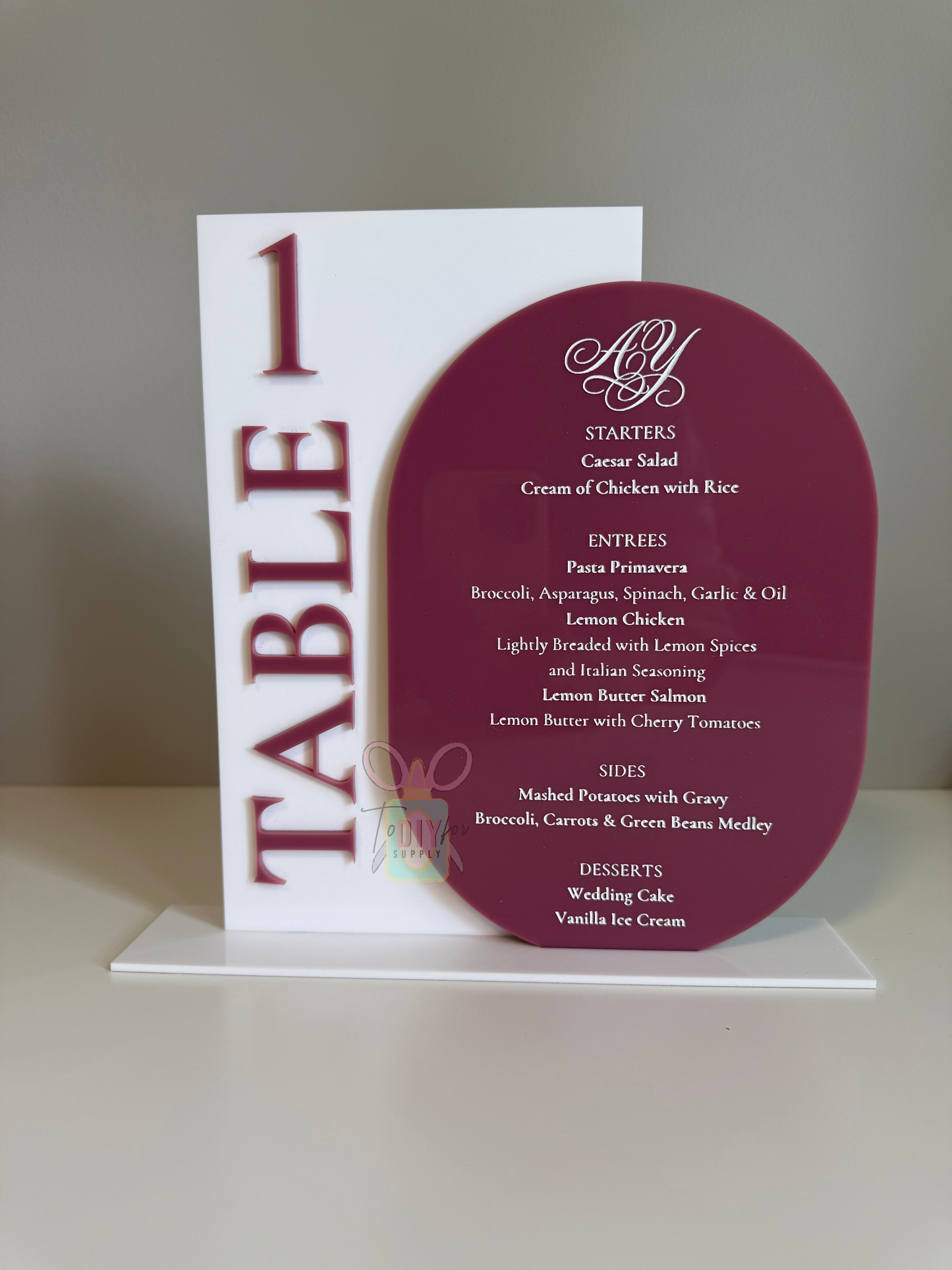 Acrylic Bar Menu & Table Number