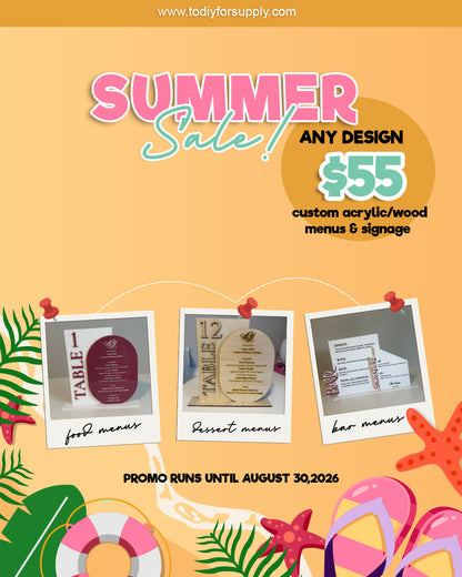 SUMMER SALE - Acrylic & Wood Signage