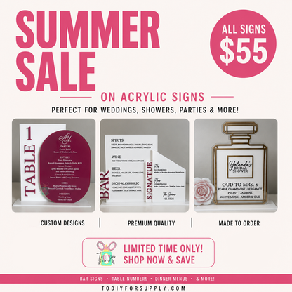 SUMMER SALE - Acrylic & Wood Signage
