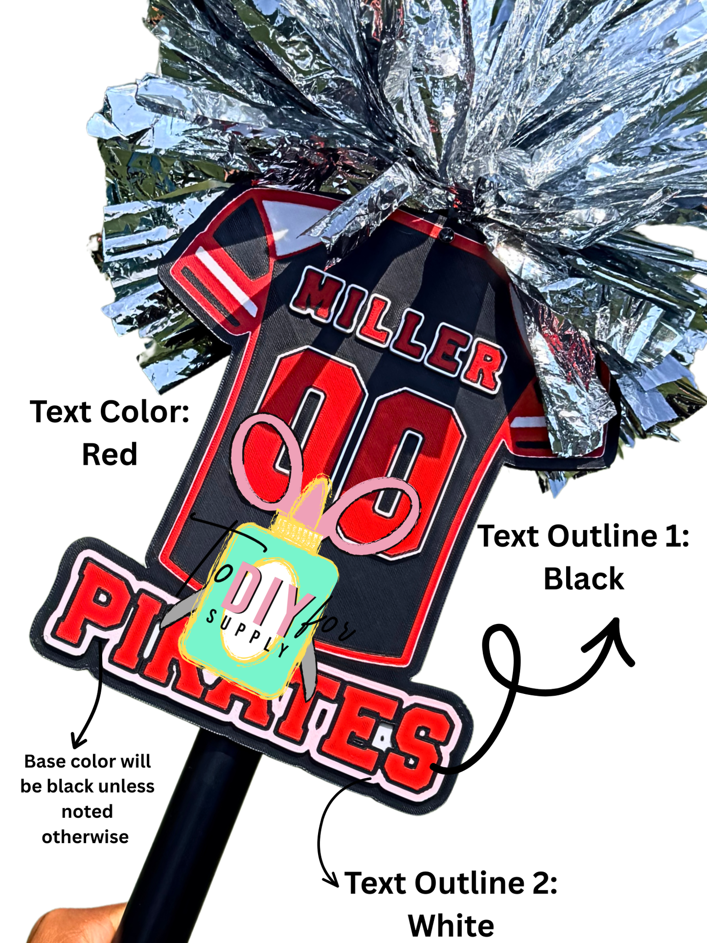 Personalized Football Jersey Spirit Stick - Stripes