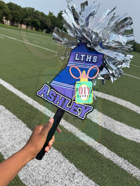 Personalized Cheer Uniform Spirit Stick - Stripes